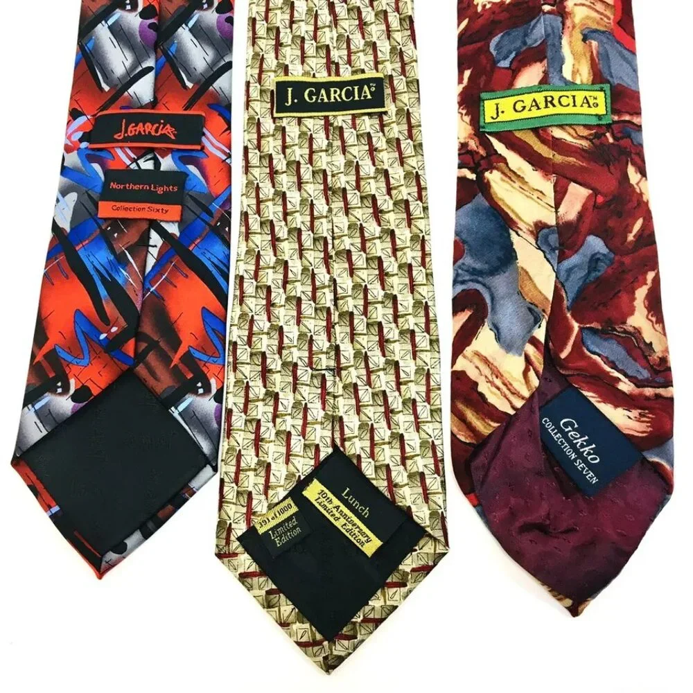 Jerry J. Garcia Lot Of 3 Men’s Ties Mixed Collections Grateful Dead Rock